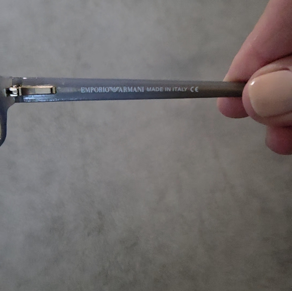 Emporio Armani Prescription Eyeglasses Frosted Blue Rectangular - Picture 3 of 7